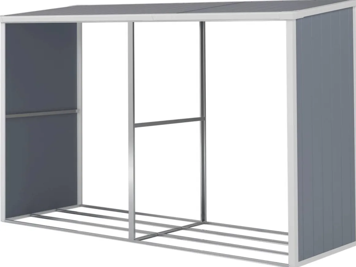 Abri bûches résine "Alexandre" - 3.38 m² - 302 x 112 x 190 cm - Gris