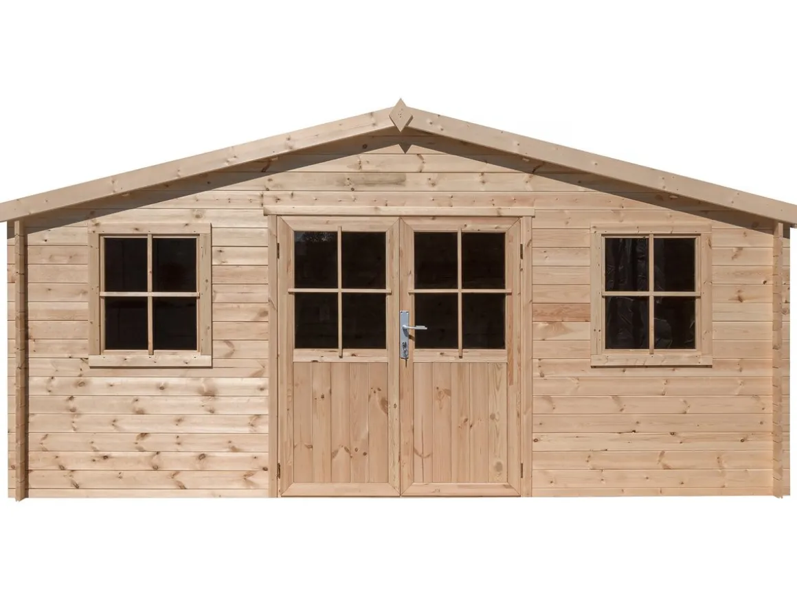Abri de jardin bois "Alex" - 20.20 m² - 4.80 x 4.00 x 2.39 m - 28 mm