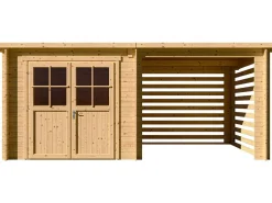 Abri de jardin bois avec appentis "Aureval" - 11m² - 2.24 x 5.01 x 2.07 m - 28 mm