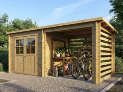 Abri de jardin bois avec appentis 
