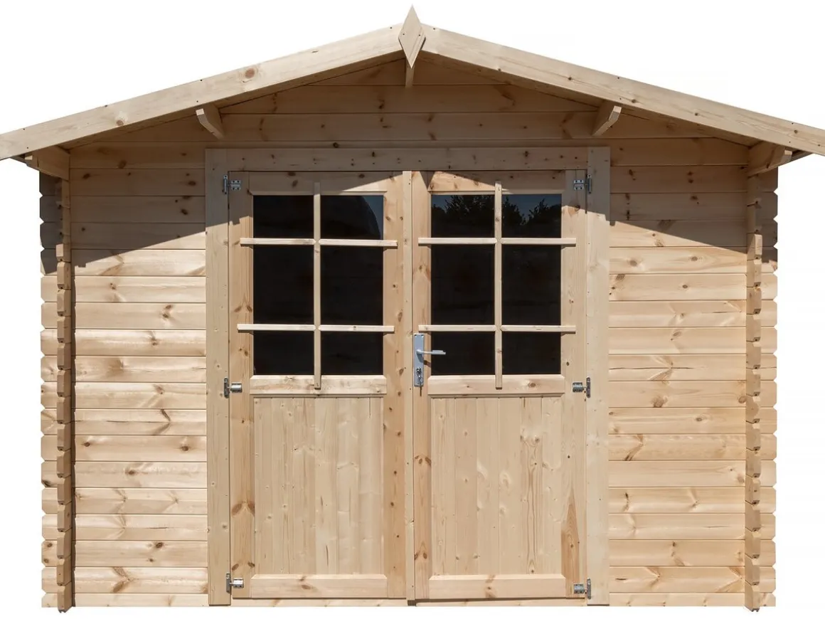 Abri de jardin bois 9.4 m² "Lys" - 320 x 298 x 225 cm - 28 mm