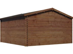 Abri de jardin bois traité autoclave marron "Lormont" - 21,2 m² - 28 mm