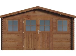 Abri de jardin bois traité autoclave marron "Lormont" - 21,2 m² - 28 mm