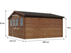 Abri de jardin bois traité autoclave marron 