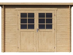Abri de jardin en bois monopente "Rowan" - 9,5 m² - 28 mm - Beige