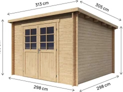 Abri de jardin en bois monopente 