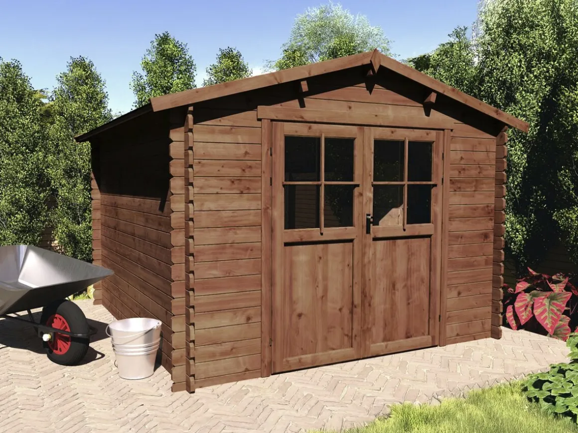 Abri de jardin en bois "Willow" - 9,3 m² - 28 mm - Marron