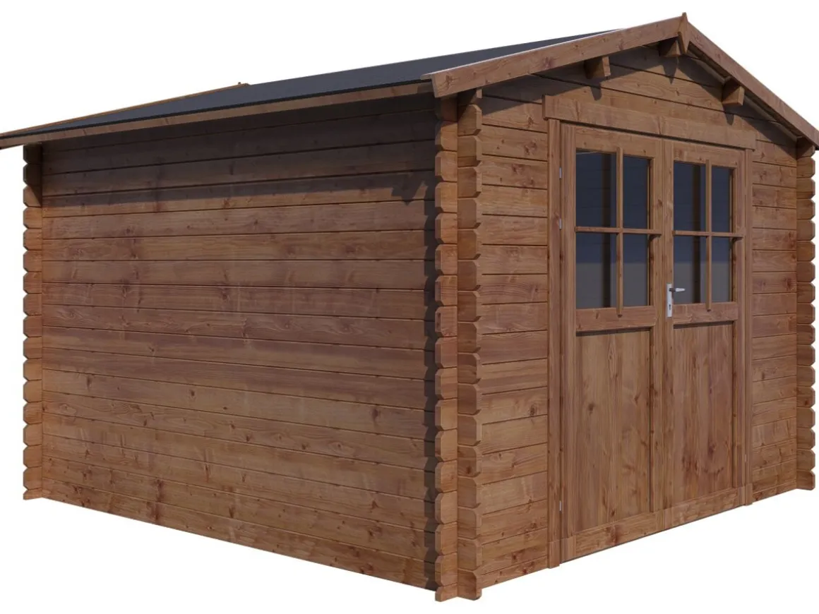 Abri de jardin en bois "Willow" - 9,3 m² - 28 mm - Marron