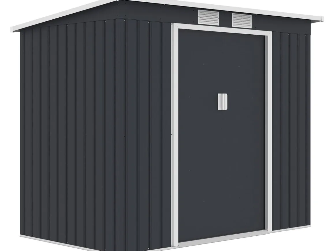 Abri de jardin en métal avec toit monopente métal "Orlando" - 2,81 m² - Gris