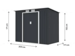 Abri de jardin en métal avec toit monopente métal