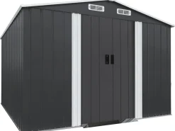 Abri de jardin métal avec porte coulissante 
