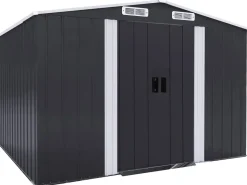Abri de jardin métal avec porte coulissante