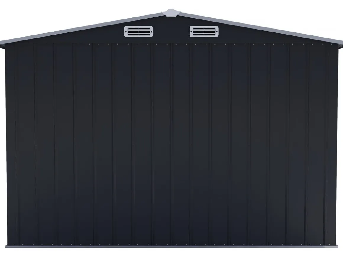 Abri de jardin métal avec porte coulissante "Boston" - 6,54 m² - Gris