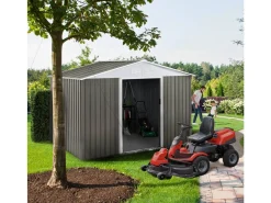 Abri de jardin métal "Dallas" - 5,29 m2 (4,83 m2 au sol) - Taupe