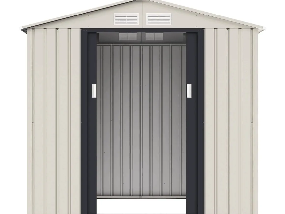 Abri de jardin métal "Nebraska" - 2.71 m² - Beige/gris anthracite