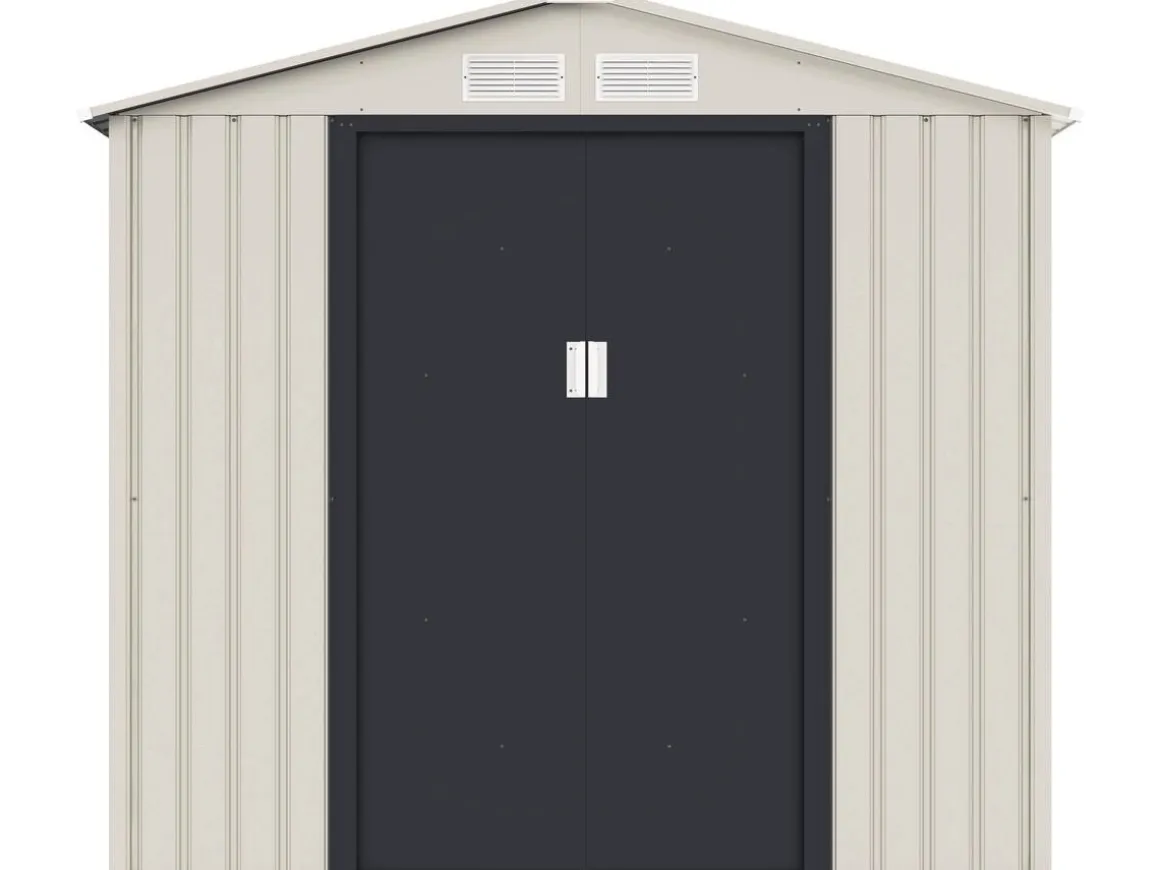 Abri de jardin métal "Nebraska" - 2.71 m² - Beige/gris anthracite