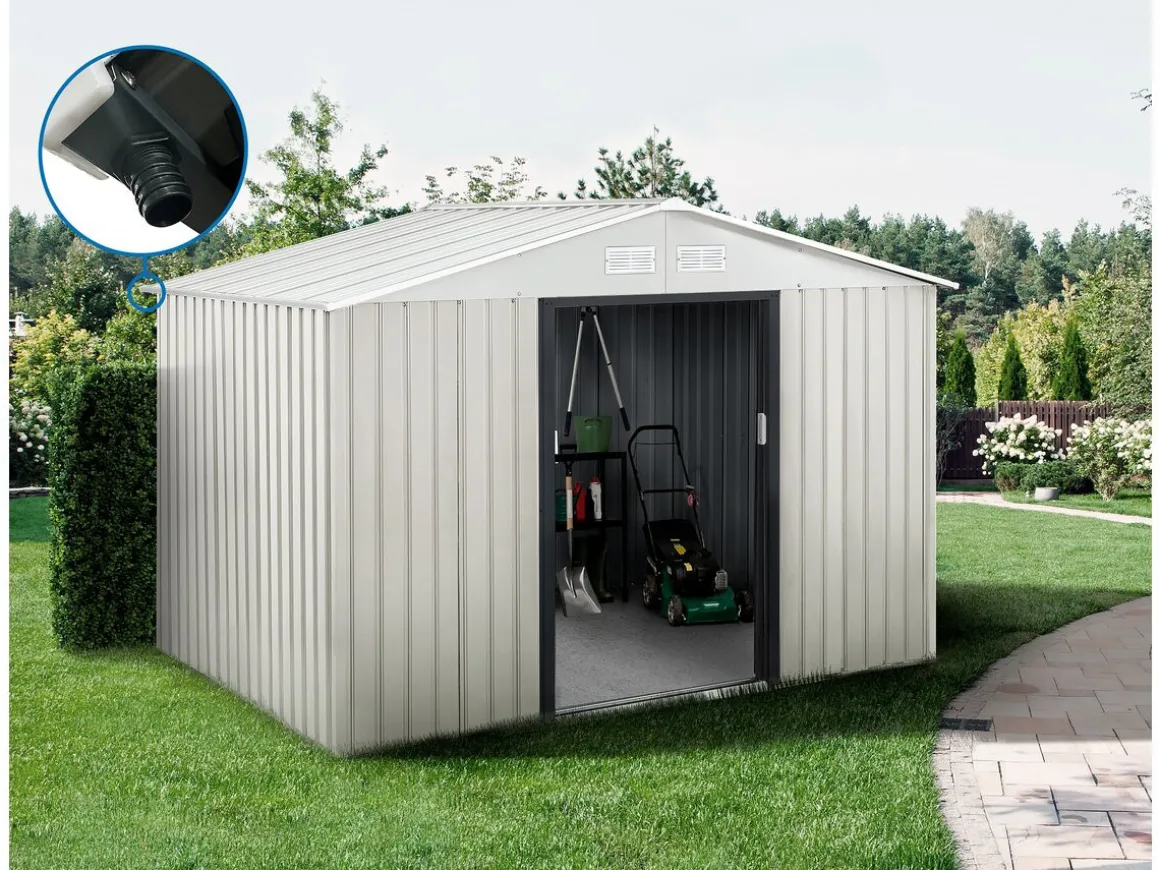 Abri de jardin métal "Nebraska" - 5,29m² avec gouttière