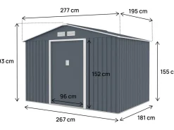 Abri de jardin métal "Vegas II" - 5,29 m2 - Gris
