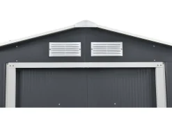 Abri de jardin métal - "Vegas"- 4.07 m² avec gouttière et récupérateur d'eau - Gris