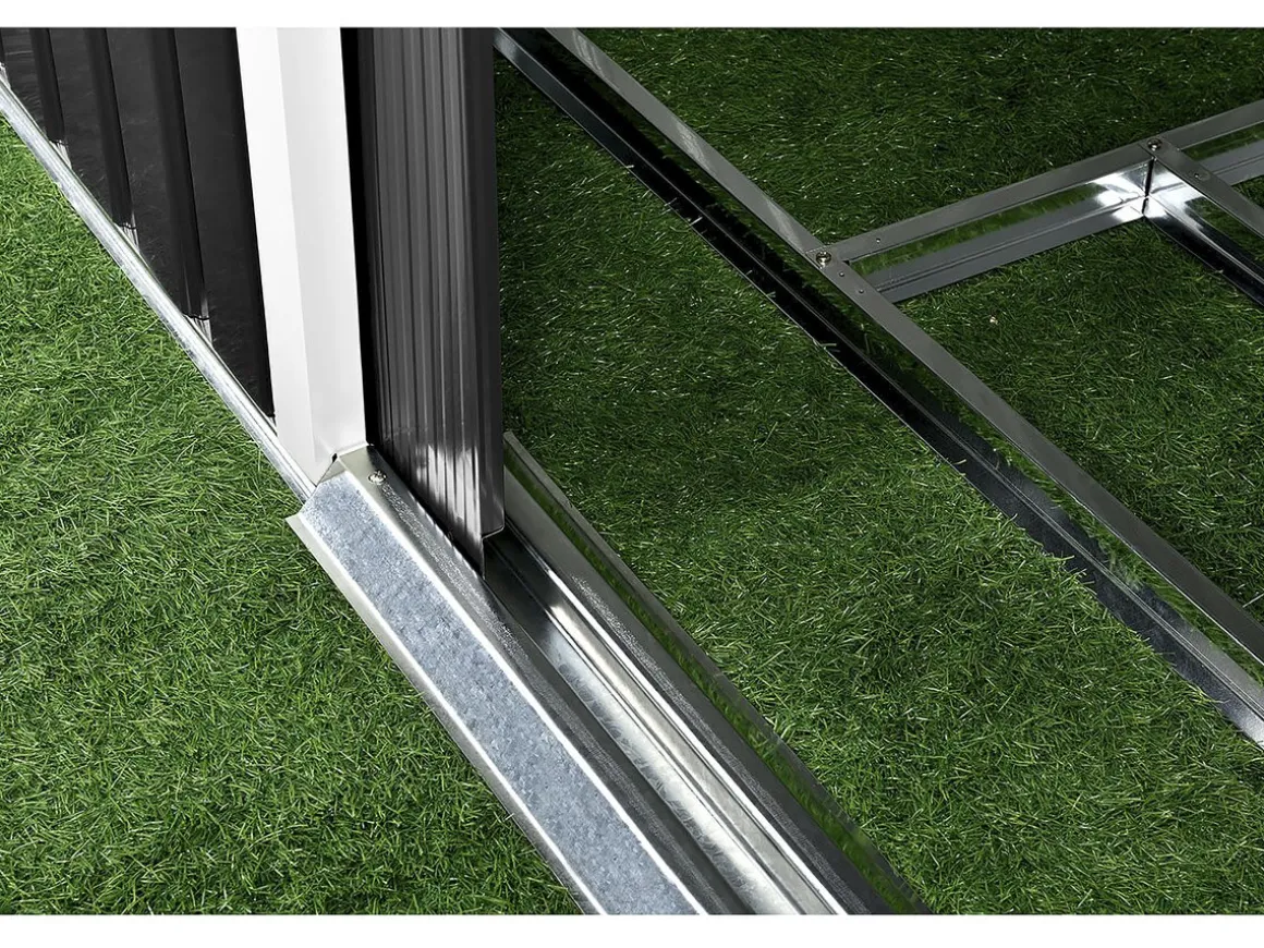 Abri de jardin métal- "Vegas"- 2.7 m² avec panneaux solaires - Gris