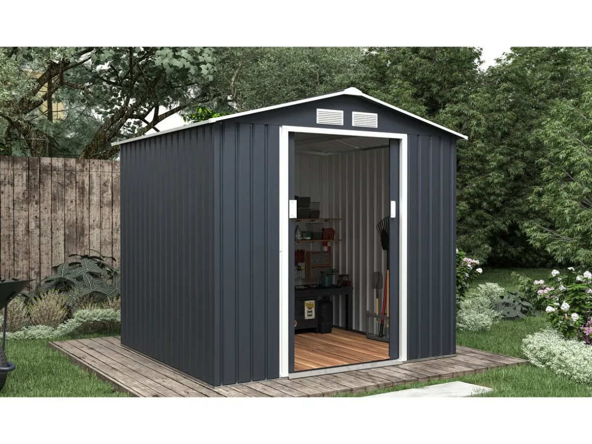Abri de jardin métal "Vegas" - 4,07 m² - Gris