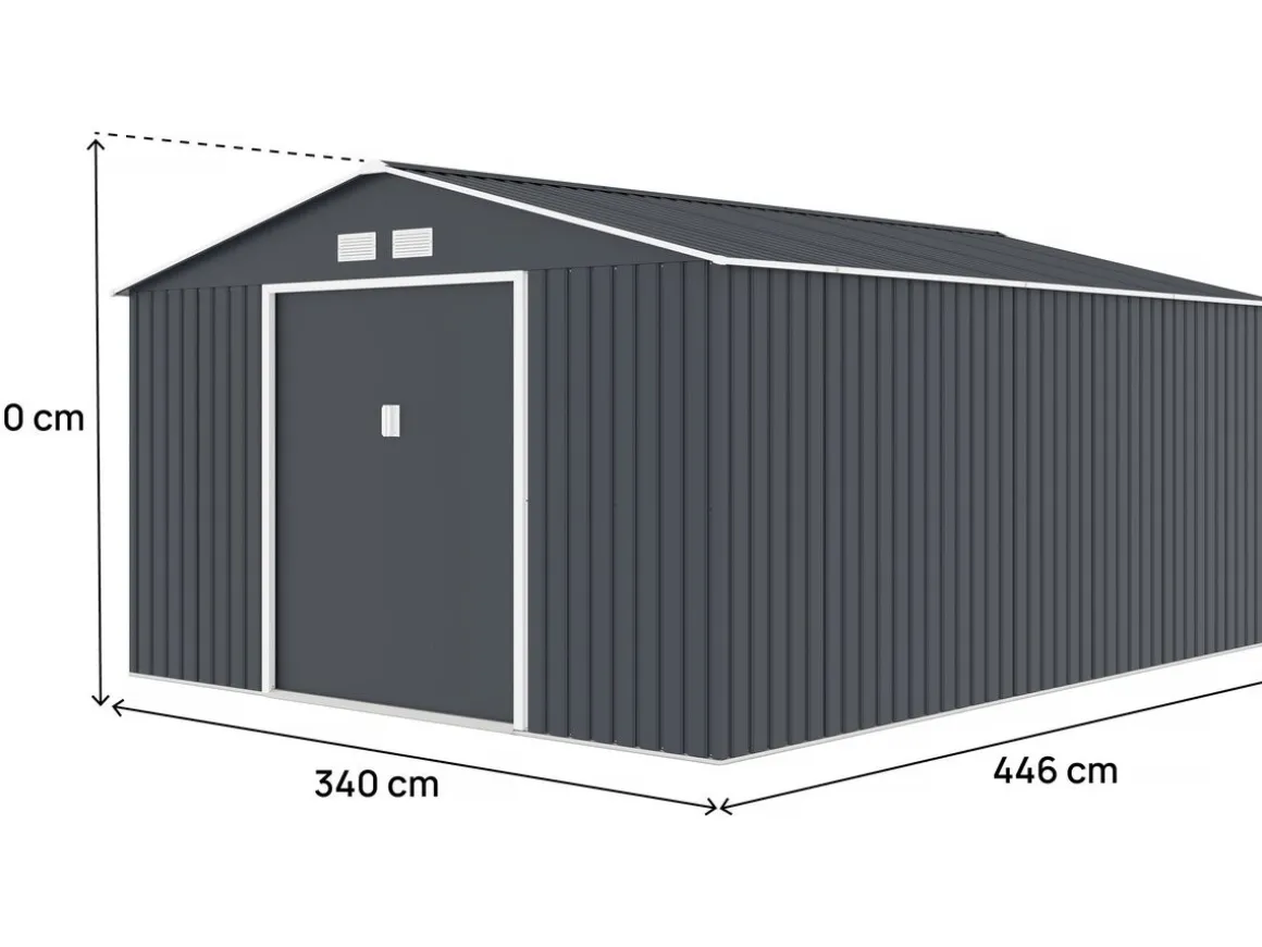 Abri de jardin métal "Vegas"- 15 m² - Gris