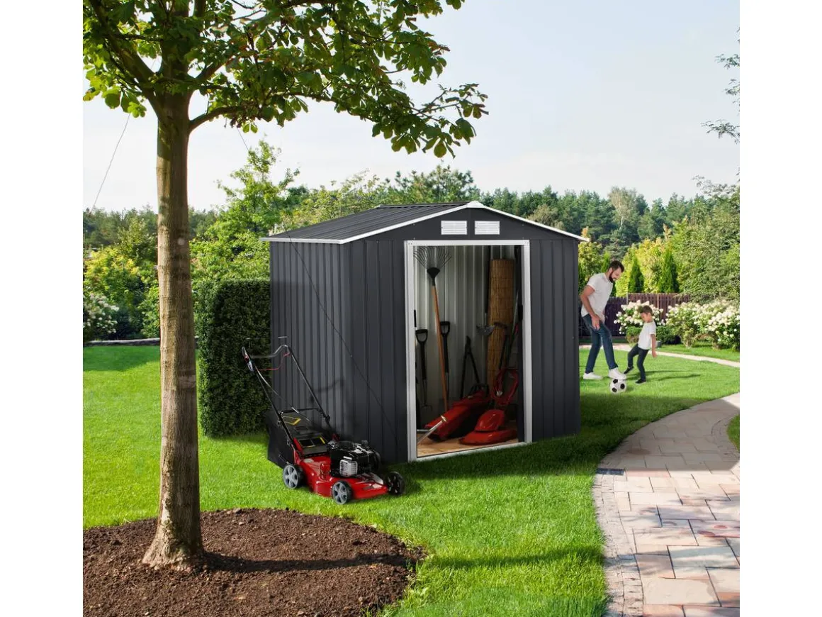 Abri de jardin métal "Vegas" - 2,7 m² - Gris