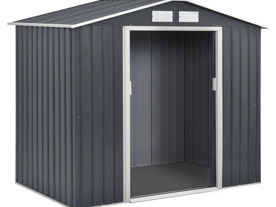 Abri de jardin métal "Vegas" - 2,7 m² - Gris