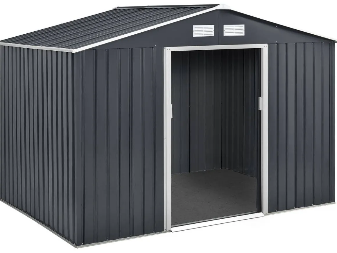 Abri de jardin métal "Vegas" - 5,29 m2 (4,83 m2 au sol) - Gris