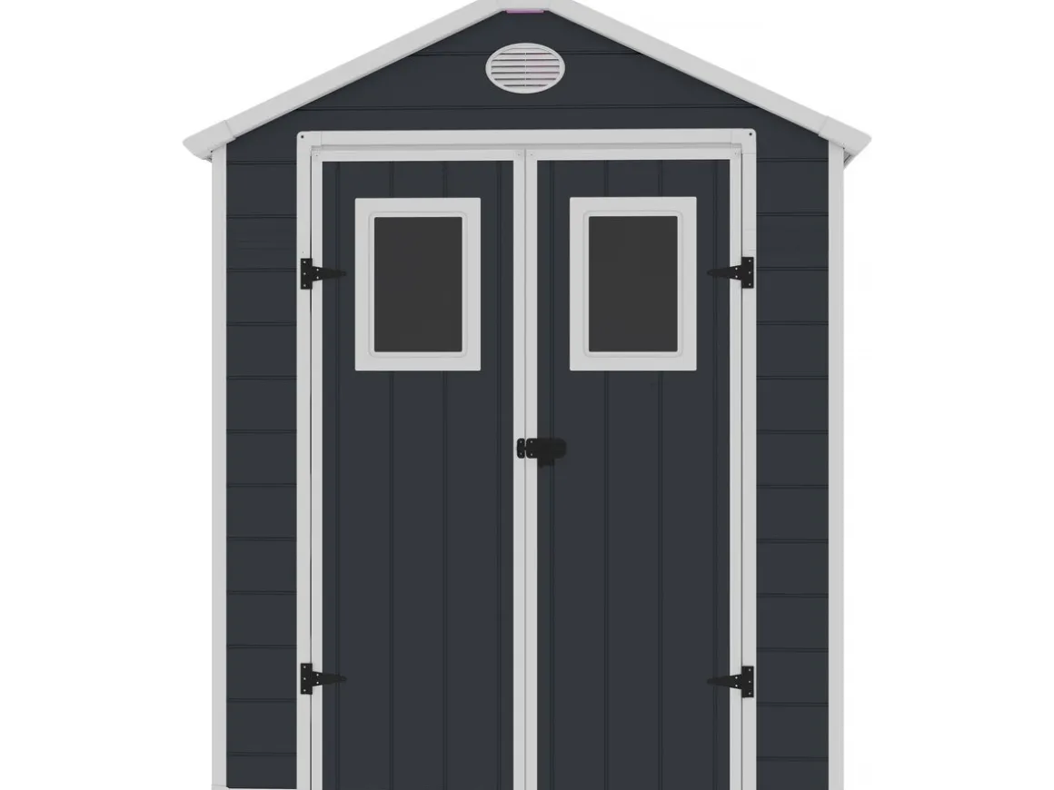 Abri de jardin résine "Texas" - 5.23 m² - kit d'ancrage inclus - Anthracite
