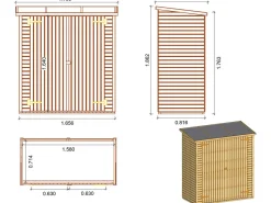 Abri jardin bois adossable 