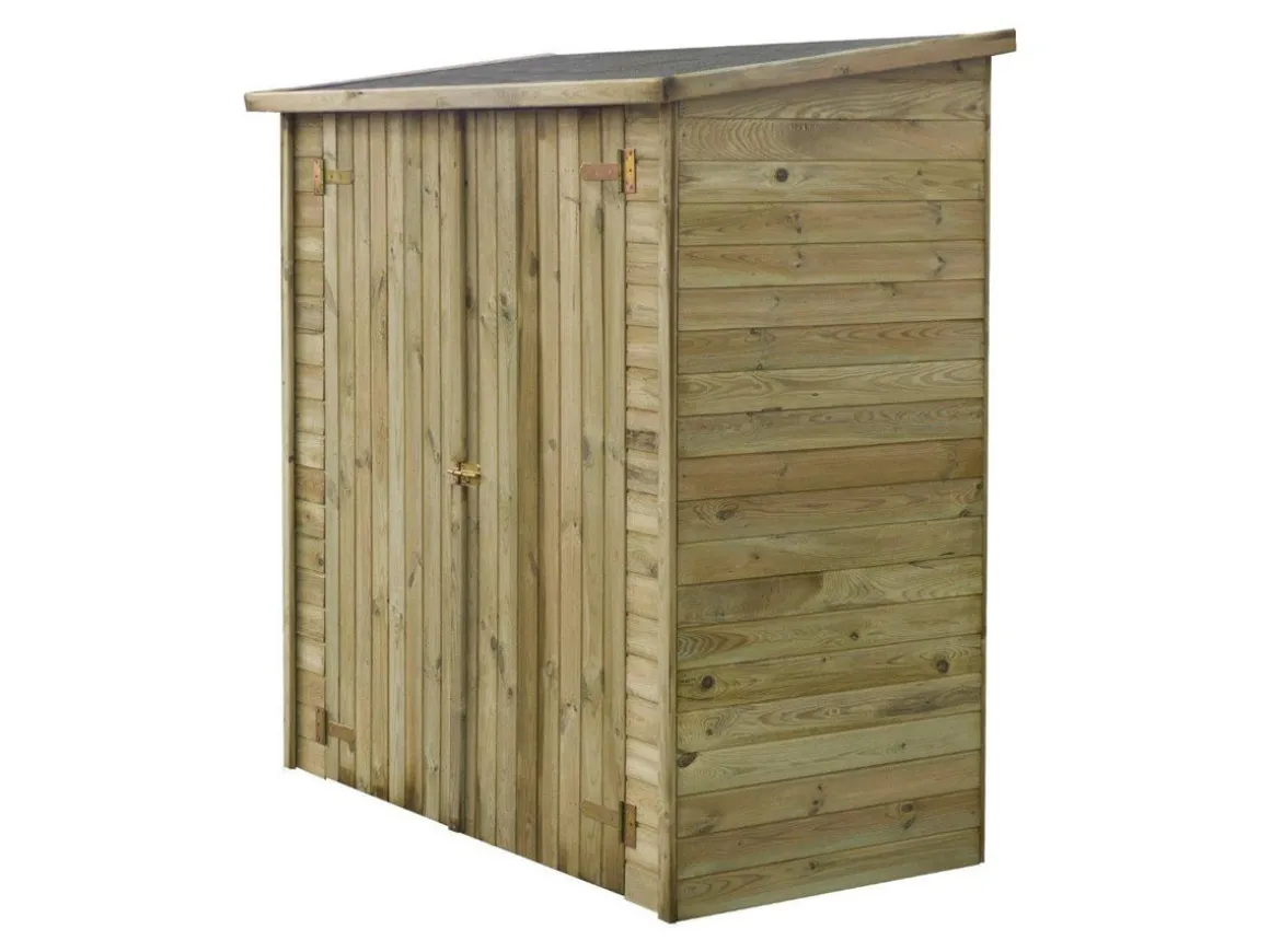 ABRI JARDIN BOIS ADOSSABLE LIPKI - 1.79 X 0.90 X 1.78/1.87 m