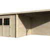 Abri jardin bois "Eden" avec extension - 18.02 m² - 6.05 x 2.98 x 2.09 m - 28 mm