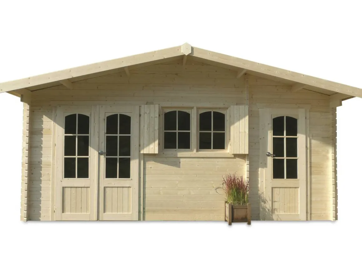 Abri jardin bois "Rostock" - 22.04 m² - 5.68 x 3.88 x 2.75 m - 40 mm