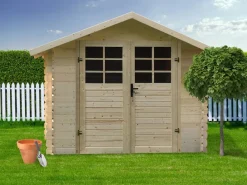 Abri jardin bois traditionnel - 8.88 m2 - 2.98 x 2.98x 2.18 m - 28 mm