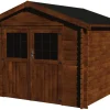 Abri jardin bois "Valodeal" - 8.88 m² - 2.98 x 2.98 x 2.39 m - 34 mm - Traité marron