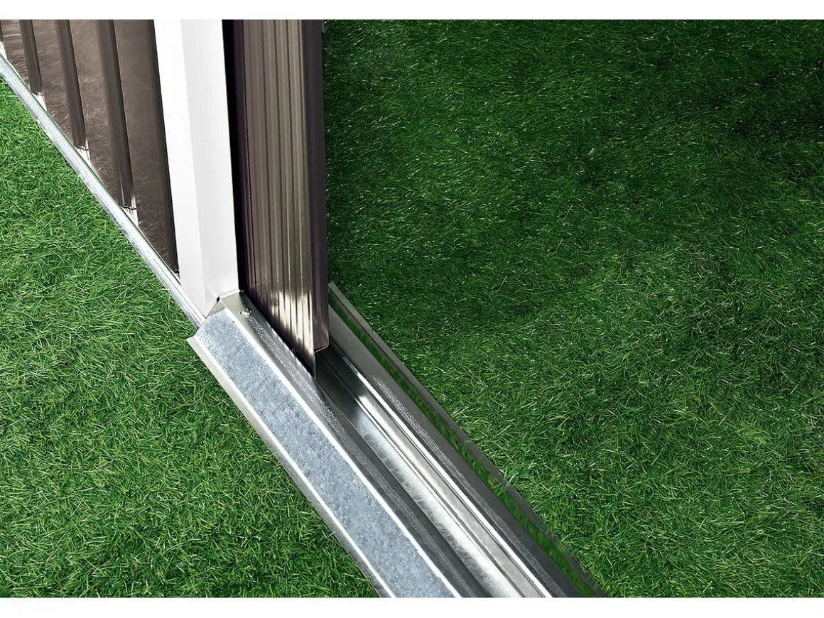 Abri jardin métal "Dallas" - 12,99 m² avec panneaux solaires - Taupe