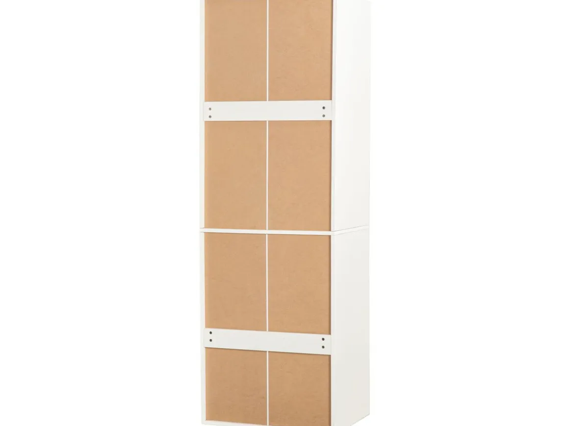Armoire avec penderie et porte-pantalons "Opéra" - 60 x 45 x 180 cm - Blanc