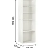 Armoire avec 5 étagères "Opéra" - 60 x 45 x 180 cm - Blanc
