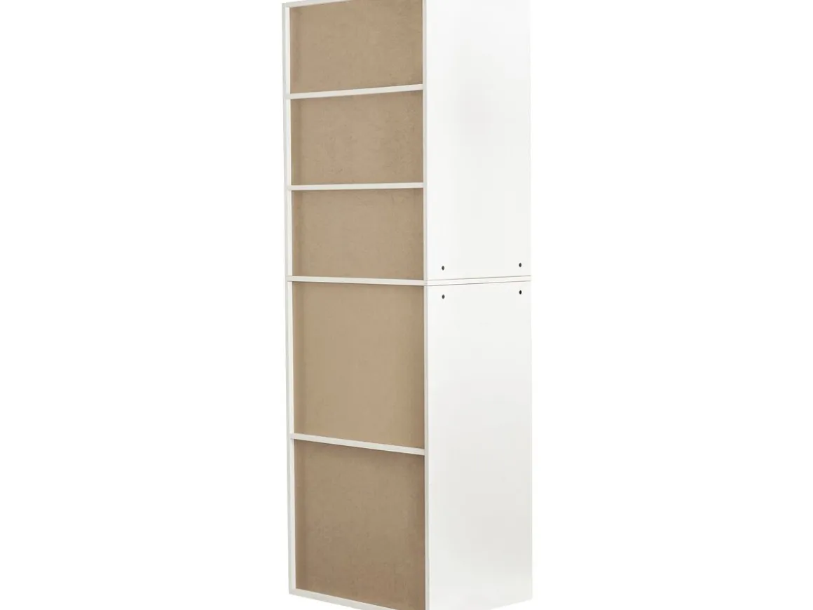 Armoire avec 5 étagères "Opéra" - 60 x 45 x 180 cm - Blanc