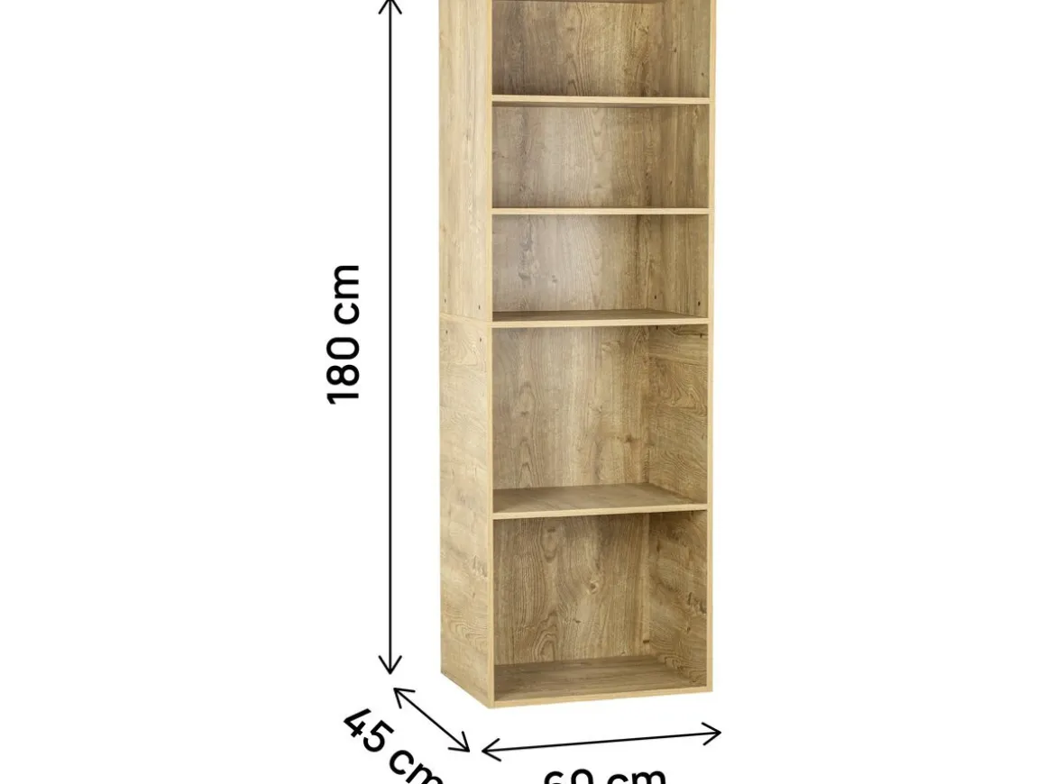 Armoire avec 5 étagères "Opéra" - 60 x 45 x 180 cm - Beige