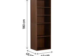 Armoire avec 5 étagères "Opéra" - 60 x 45 x 180 cm - Marron