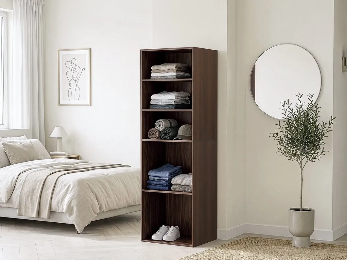 Armoire avec 5 étagères "Opéra" - 60 x 45 x 180 cm - Marron