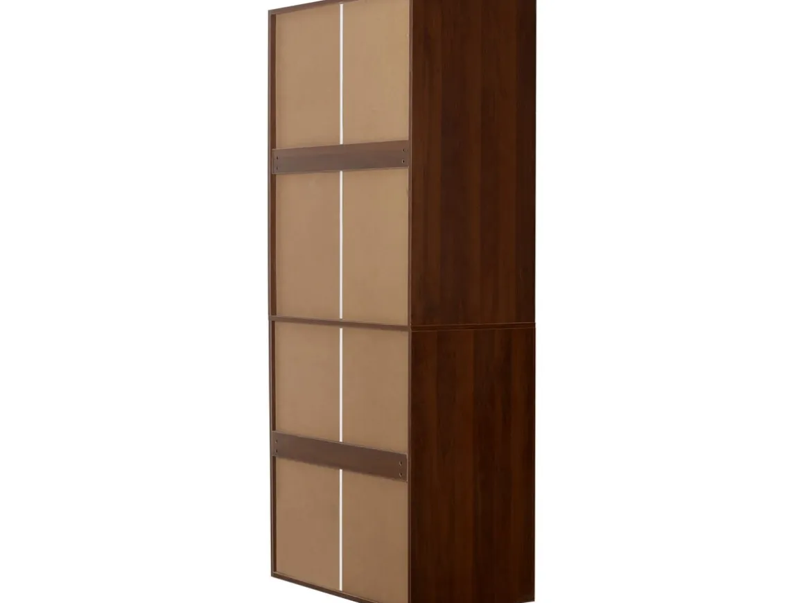 Armoire avec 4 tiroirs et 1 penderie "Opéra" - 80 x 45 x 180 cm - Marron