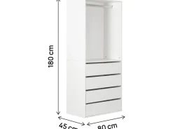 Armoire avec 4 tiroirs et 1 penderie