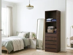 Armoire avec 5 tiroirs et 2 étagères