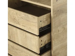 Armoire avec 5 tiroirs et 2 étagères "Opéra" - 60 x 45 x 180 cm - Beige