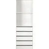 Armoire avec 5 tiroirs et 2 étagères "Opéra" - 60 x 45 x 180 cm - Blanc