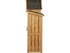 Armoire de jardin en bois avec range-bûches "Noé" - 136 x 57 x 170 cm - Marron