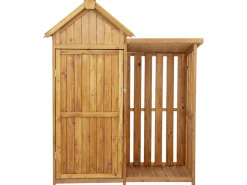 Armoire de jardin en bois avec range-bûches 